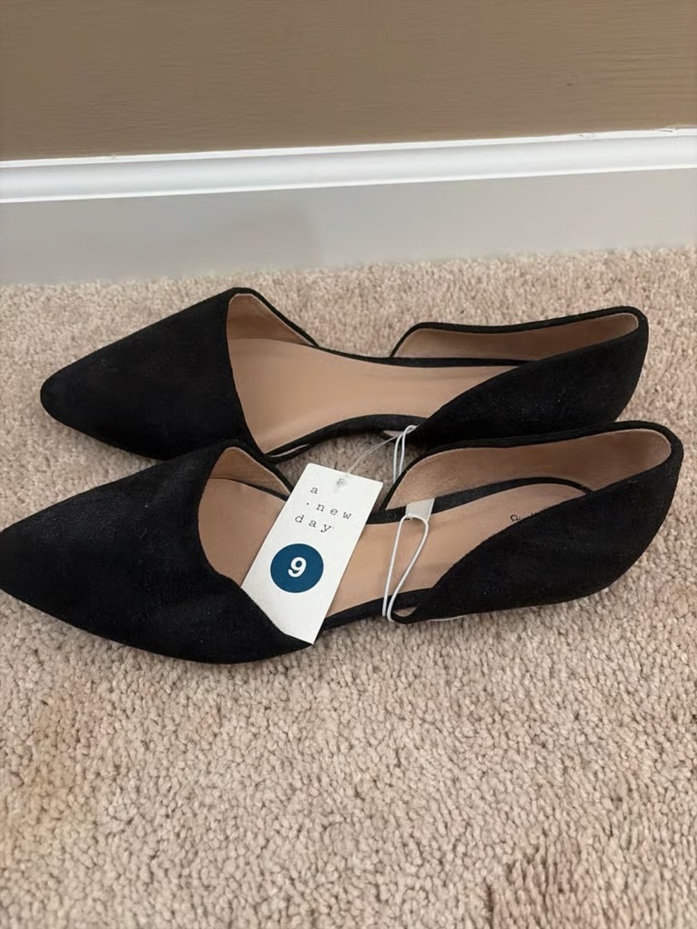 a new day Black D'Orsay Pointed Flats